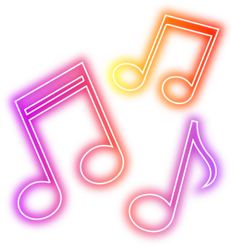 Neon Music Notes